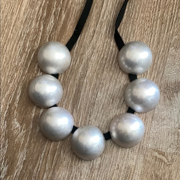 Contemporary Silver tone metal 1/2 sphere statement Necklace or belt - Picture 11 of 11